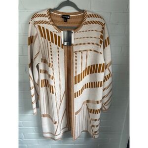 NWT Antthony Original Geometric Knit Cardigan – Mustard & Cream Duster (Size L)